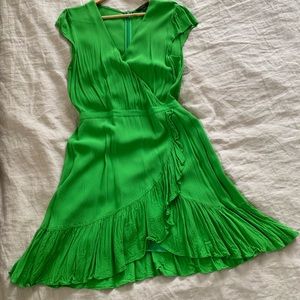 J.Crew Faux Wrap-Effect Ruffled Crepe Mini Dress